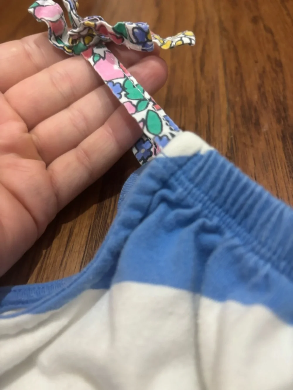 Mini Boden Blue White Stripe Butterfly Dress Size 6-7Y